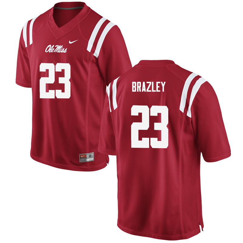 Men Ole Miss Rebels #23 Eugene Brazley College Football Jerseys-Red - Click Image to Close